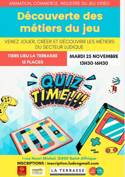 Découverte des métiers du jeu – Mardi 25 novembre à Saint-Affrique