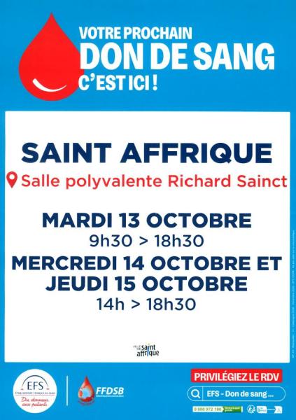 Collecte de sang à Saint-Affrique