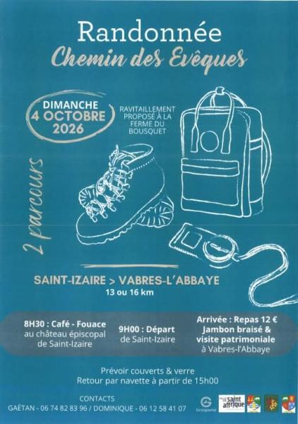 Dimanche 4 octobre : Rando sur le chemin des Evêques